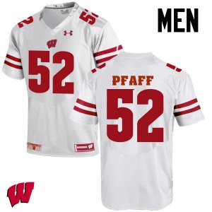 Men's Wisconsin Badgers NCAA #52 David Pfaff White Authentic Under Armour Stitched College Football Jersey XU31R53YO